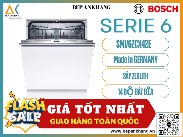 Máy rửa chén âm tủ Bosch SMV6ZCX42E HMH Series 6